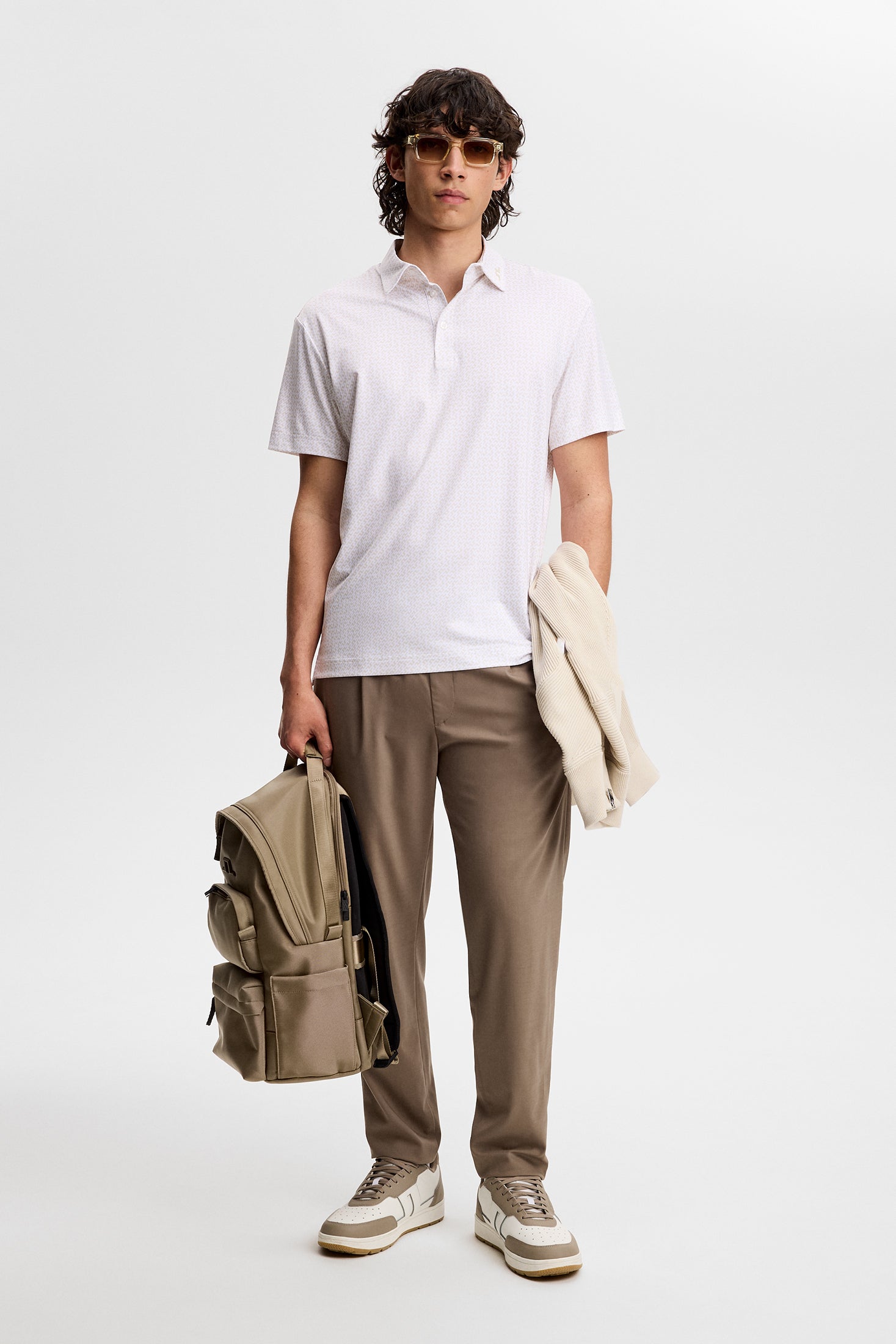 Bala Print Polo - Bias Bridge White Moonbeam S
