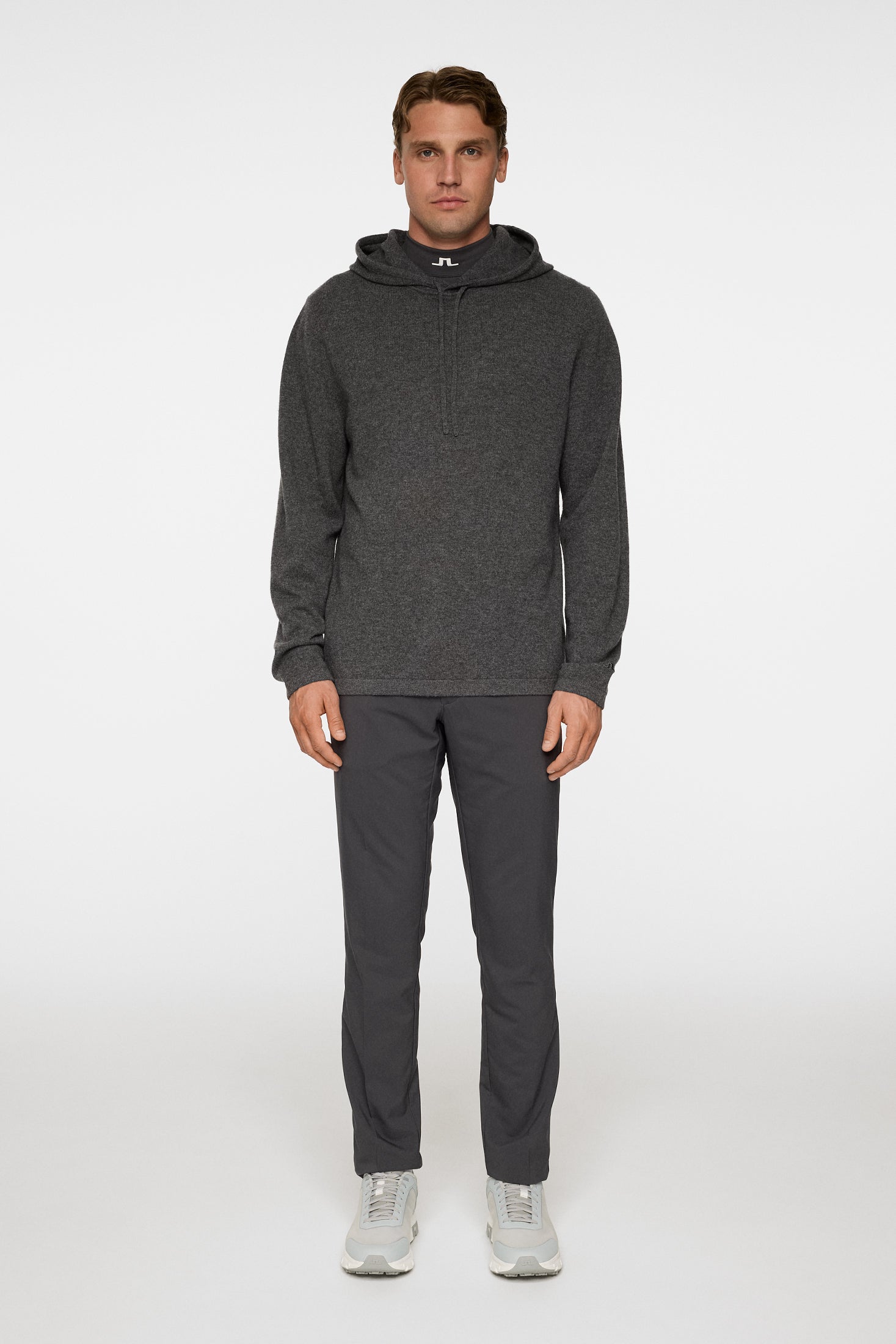 Kolton Cashmere Hoodie - Dark Grey Melange