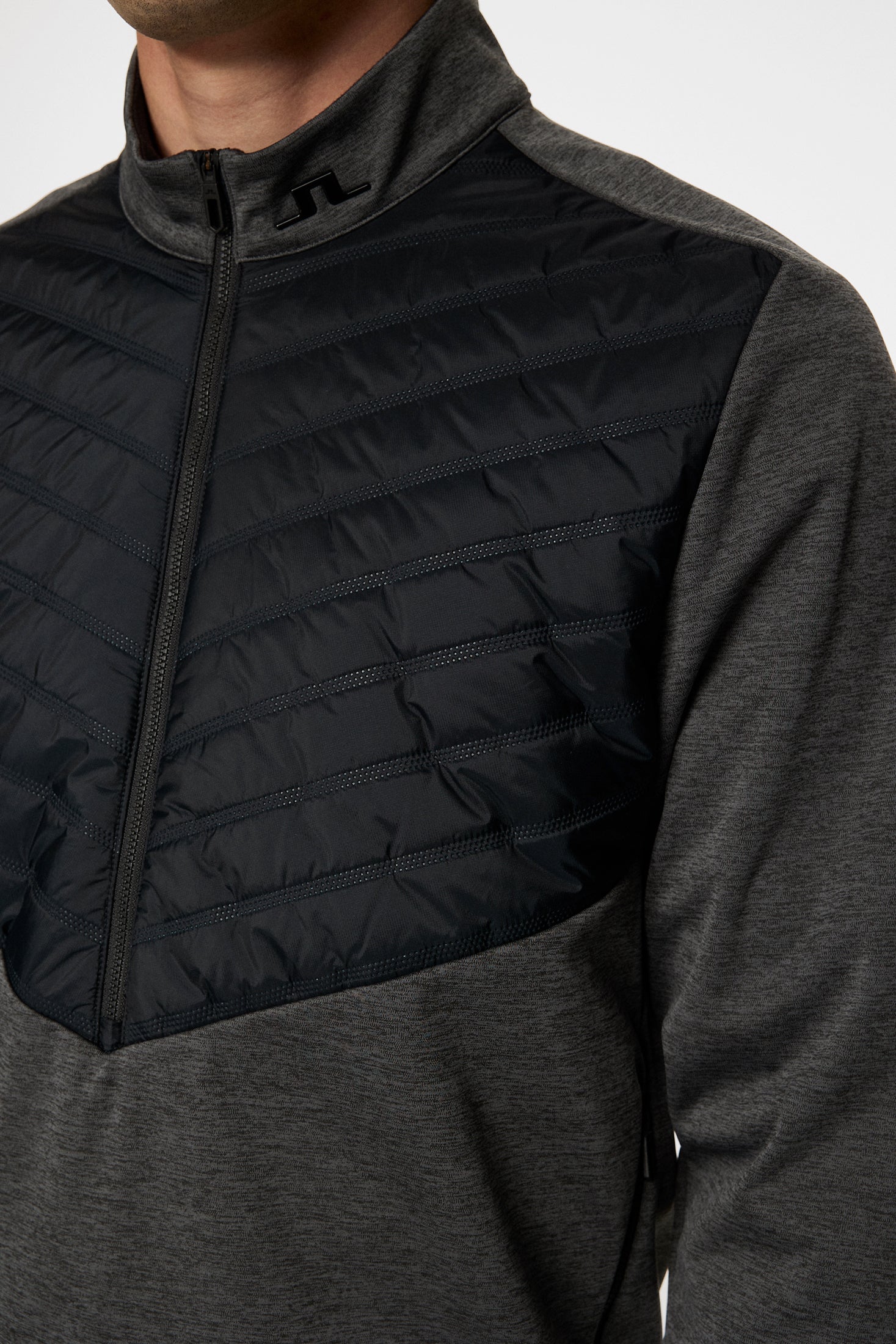 Raph Quilt Hybrid Jacket - Asphalt and Black Melange