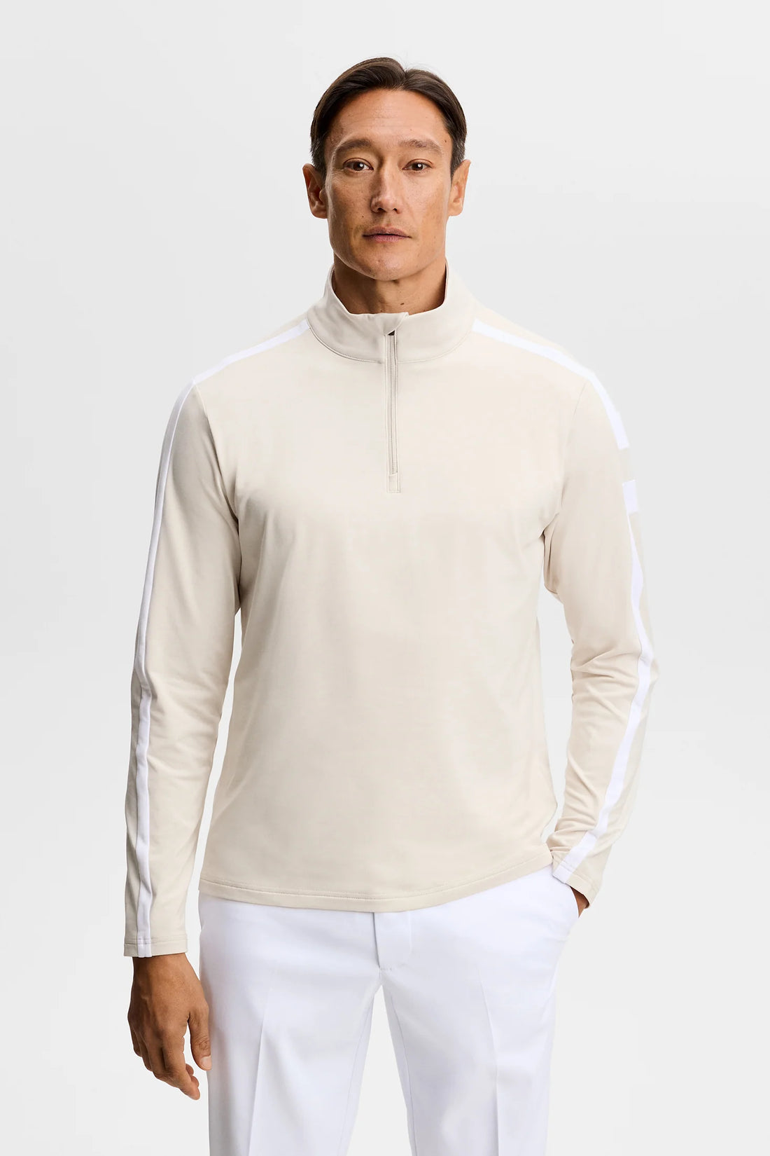 Keaton Quarter Zip Mid Layer - Moonbeam