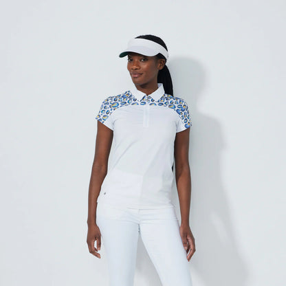 Print insert Cap Polo shirt - White